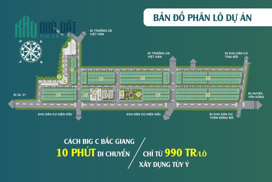 Bán đất nền khu Đô Thị 299 Dĩnh Trì, Thành phố Bắc Giang, 100% các lô đã có sổ đỏ