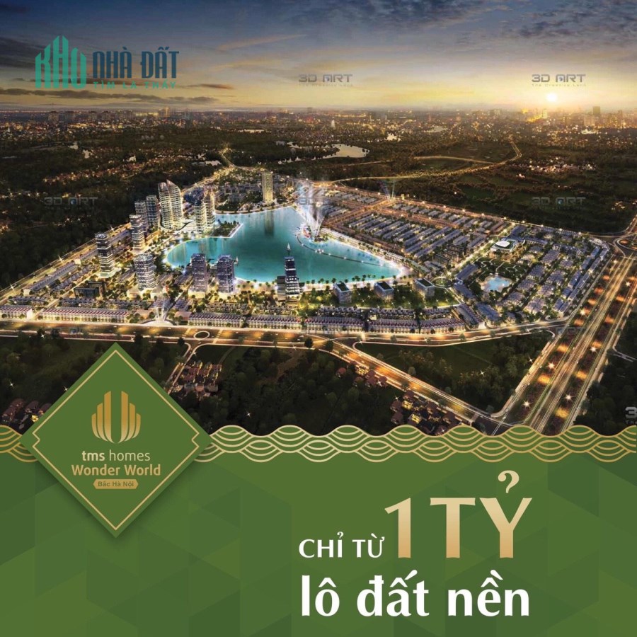 DA đất nền liền kề shophouse TMS Homes Wonder World-TP. Vĩnh Yên giá 1 tỷ 1 / lô.