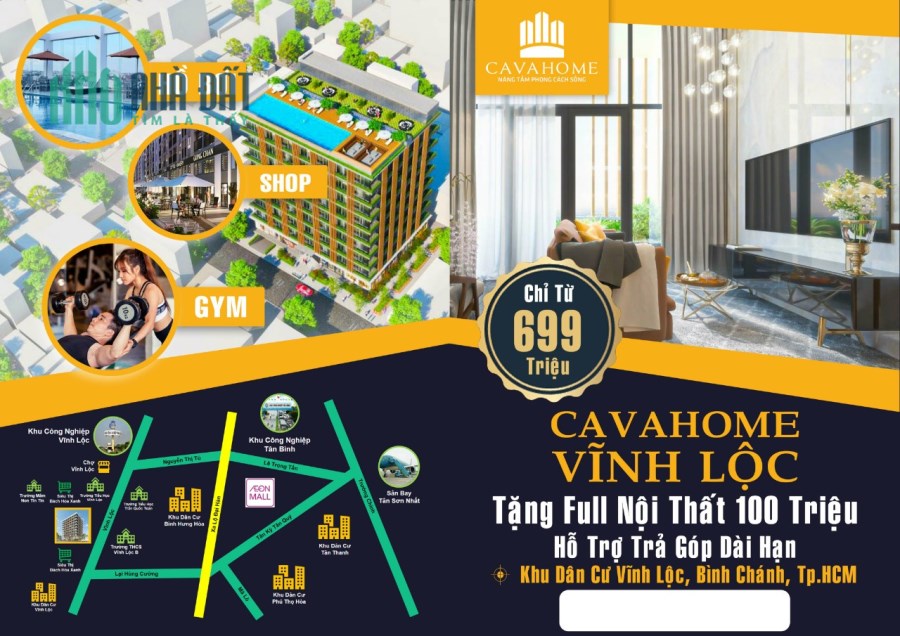 Căn hộ CAVAHOME Vĩnh Lộc 699tr/Căn