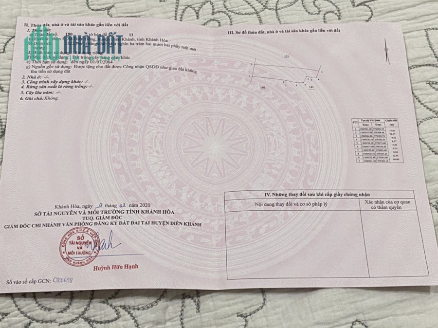 Chính chủ bán lô đất tại thôn 5, xã Diên Đồng, Diên Khánh, Khánh Hòa. LH: 0774.033.444
