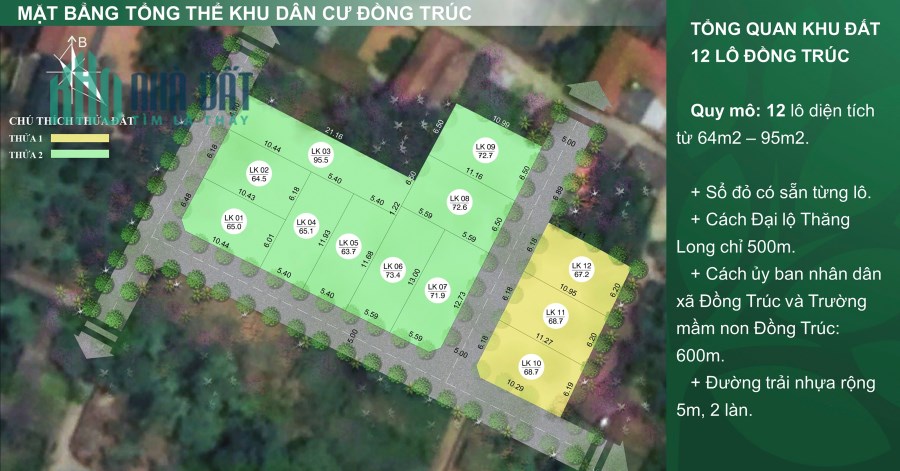 Phân lô "KHU ĐẤT 12 LÔ ĐỒNG TRÚC"