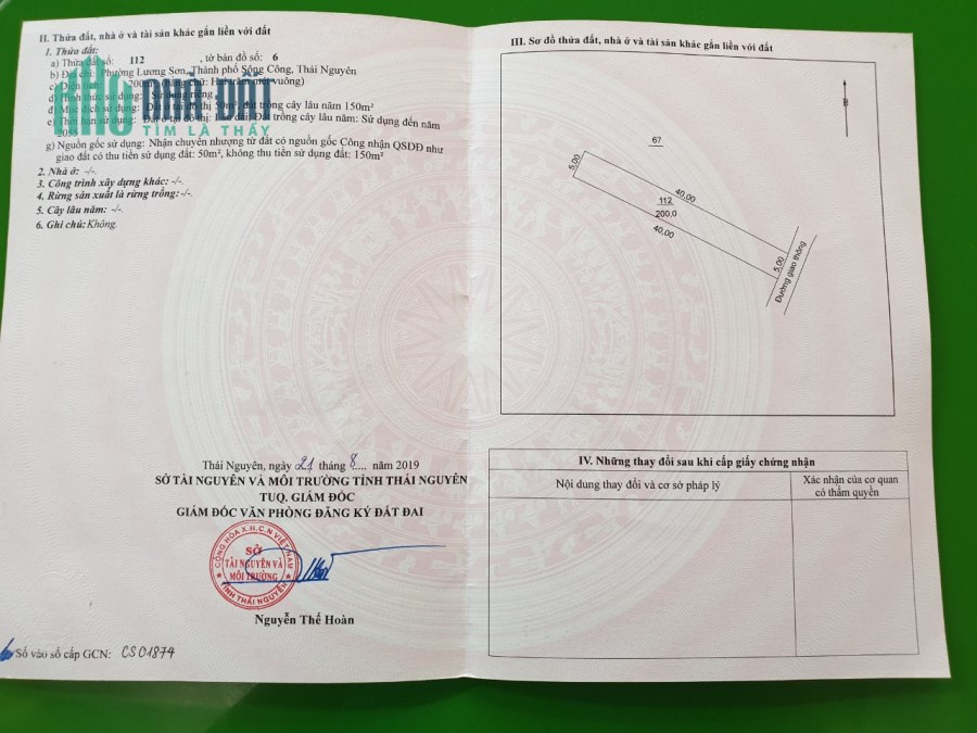 CHÍNH CHỦ BÁN ĐẤT PHƯỜNG LƯƠNG SƠN_TP SÔNG CÔNG_THÁI NGUYÊN