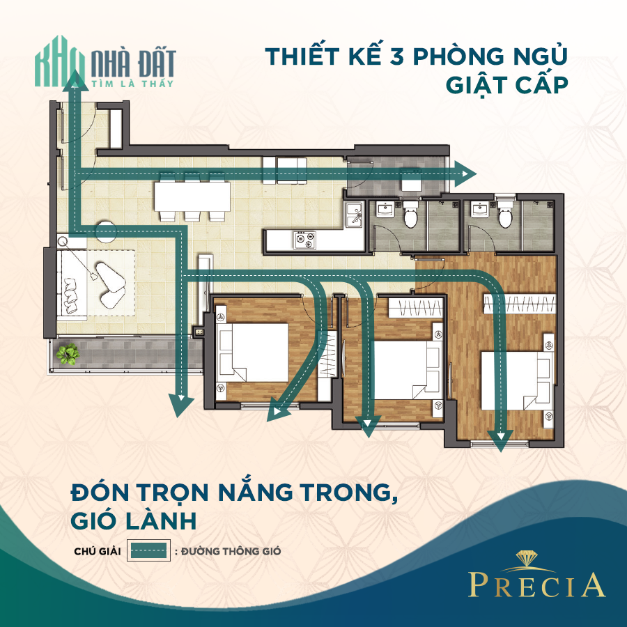 căn hộ 3PN precia hạnh phúc hiện tại-giá trị cho mai sau
