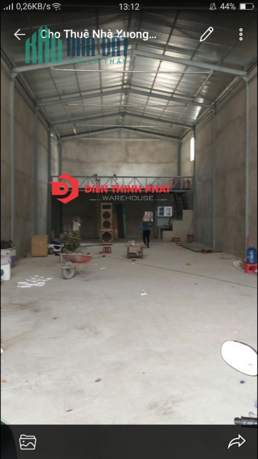 Cho thuê kho xưởng đường Liên Ấp 123  Bình Chánh 200m giá 14tr
