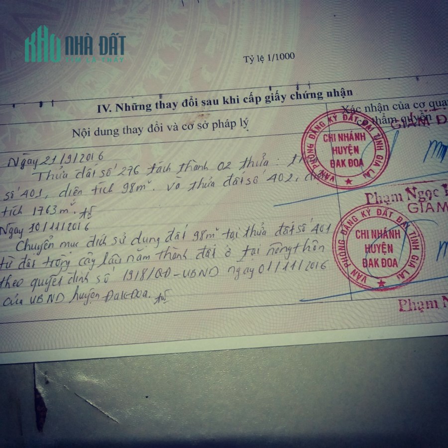 Chính Chủ Cần Bán Lô Đất Tại Làng Sao, Huyện Đak Đoa Gia Lai