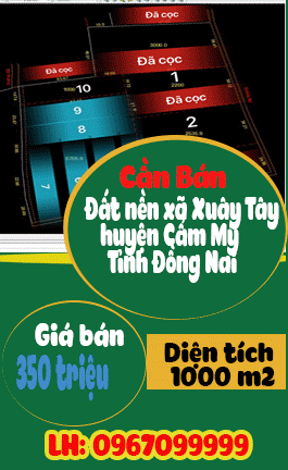 Cần Bán Đất  Nền Xã Xuân Tây Huyện Cẩm Mỹ Tỉnh Đồng Nai