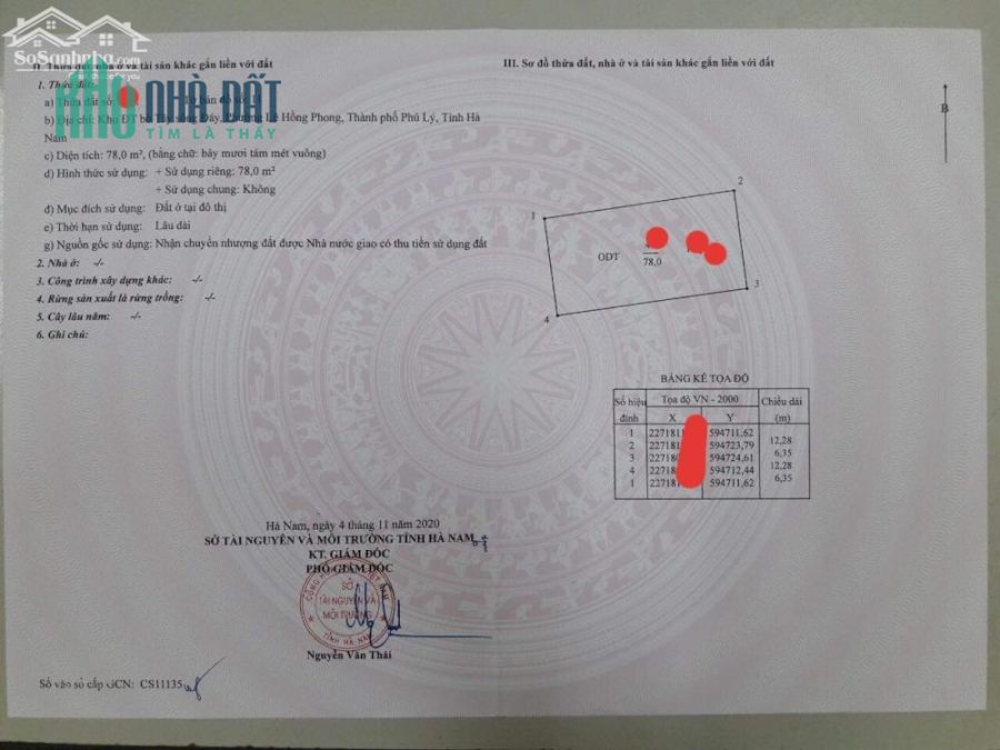 Bán mảnh 78m2 đất sổ đỏ bờ tây sông Đáy phường Lê Hồng Phong giá đầu tư cực tốt