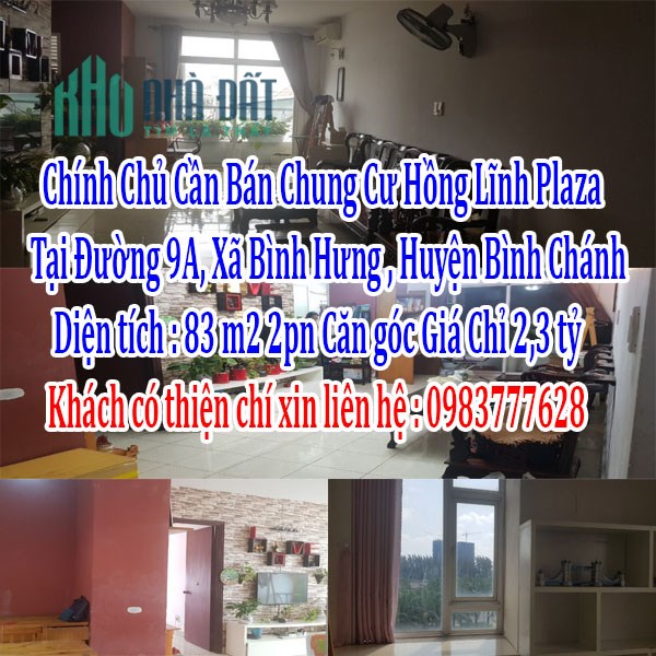 Chính Chủ Cần Bán Chung Cư Hồng Lĩnh Plaza 83m² 2pn Căn góc Giá Chỉ 2,3 tỷ