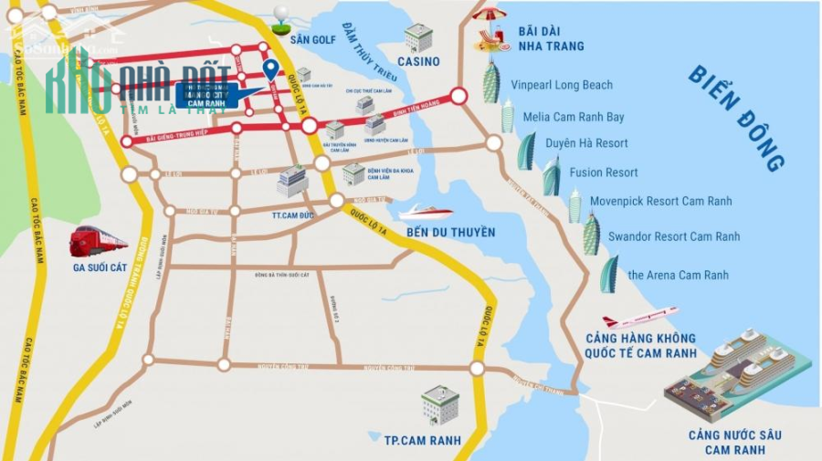 ĐẤT NỀN FULL THỔ CƯ NGAY TRUNG TÂM HUYỆN CAM LÂM 90M2, CHỈ TỪ 7 TRIỆU/M2