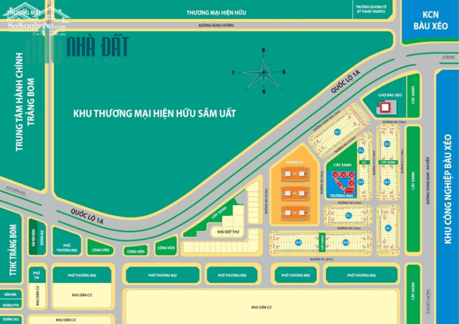 Bán nhà 1 trệt 2 lầu mặt tiền quốc lộ 1, thuộc khu dân cư Bàu Xéo.