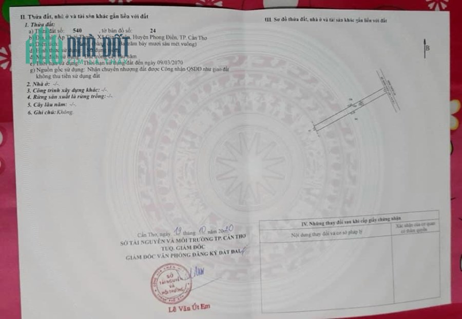 Chính chủ bán gấp mảnh đất tại xã Giai Xuân, Phong Điền, Cần Thơ, 450tr, 0909342291