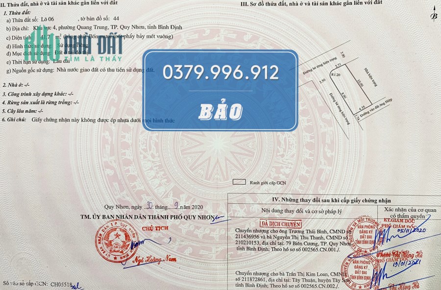 Lô góc hẻm Gara Quyền, p.Quang Trung, Quy nhơn