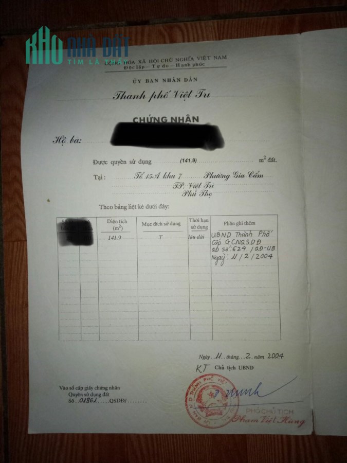 Bán nhà mặt đất trung tâm thành phố Việt Trì 