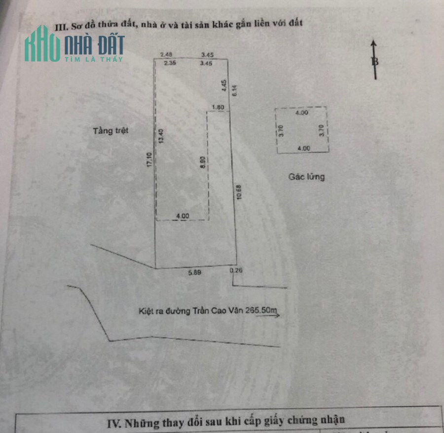 Bán lô đất kiệt Trần Cao Vân, Thanh Khê, Đà Nẵng