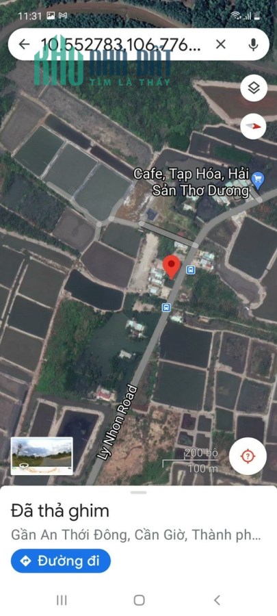 Bán Lô đất mặt tiền đường Lý Nhơn, x.An Thới Đông, Cần Giờ