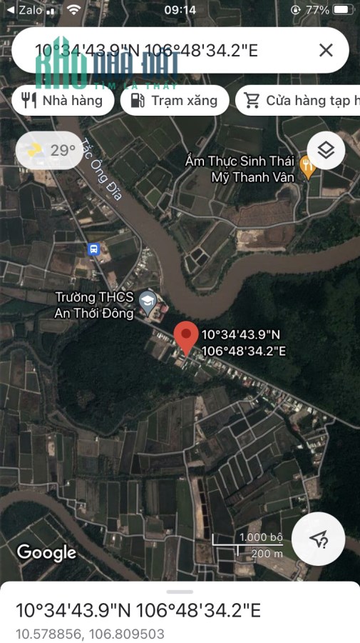 Bán đất xã An Thới Đông, Cần Giờ: 10 x 17, giá: 1,38 tỷ.