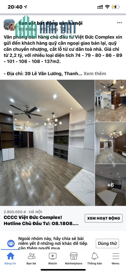 Chủ Đầu Tư bán lại xuất ngoại giao ViệtĐức Complex giá cực kỳ tốt!