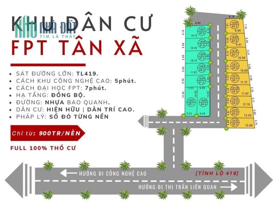 Bán đất ven đô Hà Nội sát CNC Hòa Lạc xã Tân Xã giá chỉ 16tr/m2