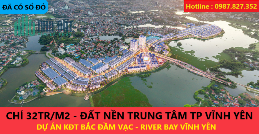 CHỈ HƠN 30TR/M2 ĐẤT NỀN PHÂN LÔ ĐÃ CÓ SỔ ĐỎ - CẠNH HỒ VÀ SÂN GOLF TRUNG TÂM TP VĨNH YÊN CK 7%