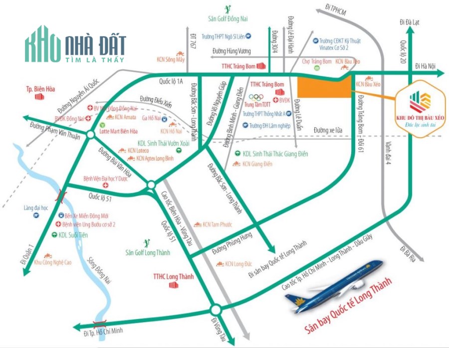 Nhà phố KDT Bàu Xéo, Trảng Bom, vị trí đẹp, thiết kế hiện đại, giá CĐT, chiết khấu cao