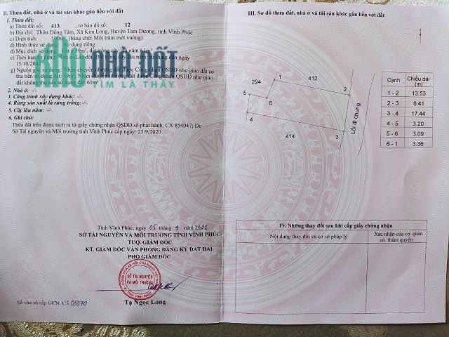 Chính chủ bán lô đất tại Kim Long, Tam Dương, Vĩnh Phúc, 390tr, 0869694688