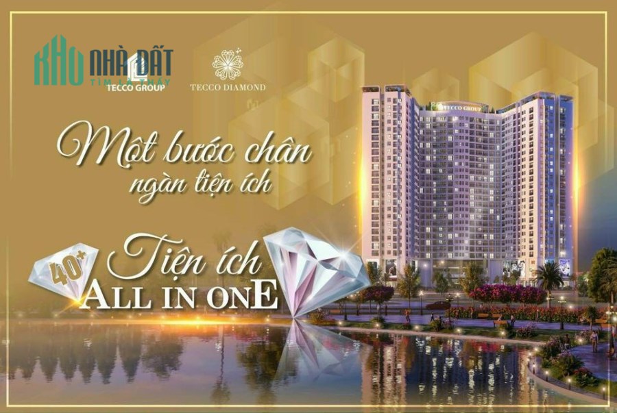 Căn hộ 2PN 62.6m2 siêu đẹp chung cư Tecco Diamond Thanh Trì giá chỉ từ 1.6 tỷ