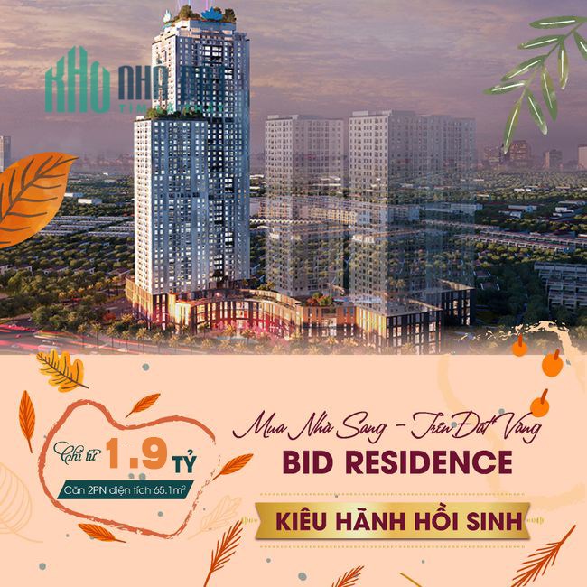 An cư xứng tầm với căn hộ 2PN 88.8m2 3-đẹp chung cư BID Residence