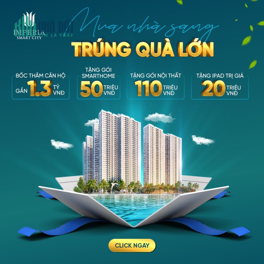 Bán căn hộ 2PN+1 dự án Imperia Smart City, Nam Từ Liêm, cơ hội trúng quà lớn hơn 1.3 tỷ đồng