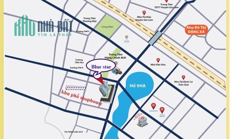 Chung cư Blue Star. Vị trí đắc địa, đẹp nhất Trâu Quỳ, Gia Lâm.
