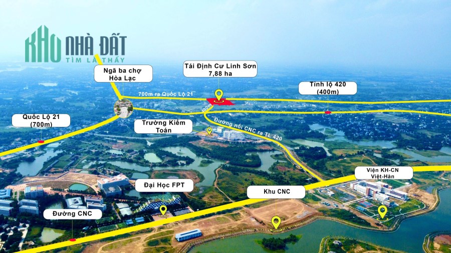 Bán đất TĐC Linh Sơn xã Bình Yên vị trí sát CNC Hòa Lạc