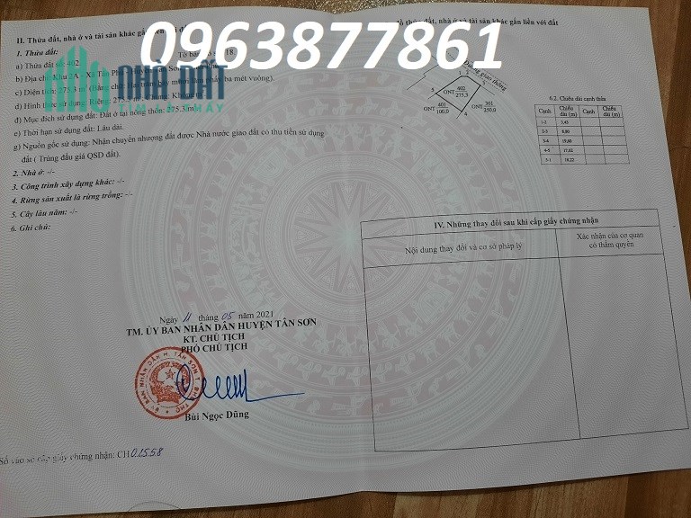 Bán đất vị trí đẹp tại khu 2A Tân Phú, Tân Sơn, Phú Thọ, 0963877861