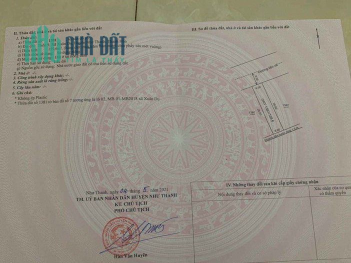 Chính chủ Cần bán lô Xuân Du Như Thanh, Thanh Hóa