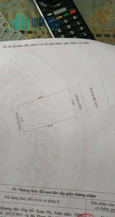 Cần bán lô đất biệt thự(10x20) mặt tiền đường Bắc Sơn,Đà Nẵng.
