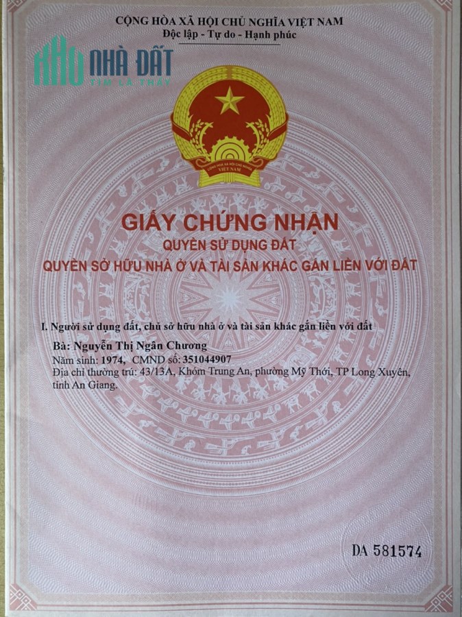 Bán nền MT trục chính Đ.Nguyễn Chánh Tâm, Bình Thủy, Cần Thơ