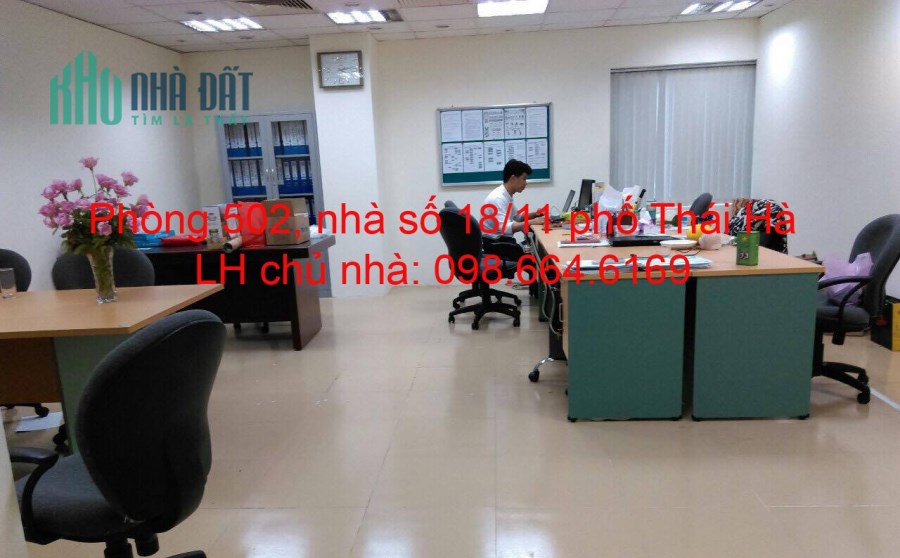 Chủ nhà cho thuê 46 và 92m2 tại nhà vănphòng 9 tầng số 11 Thái Hà. Giá 9 triệu/tháng