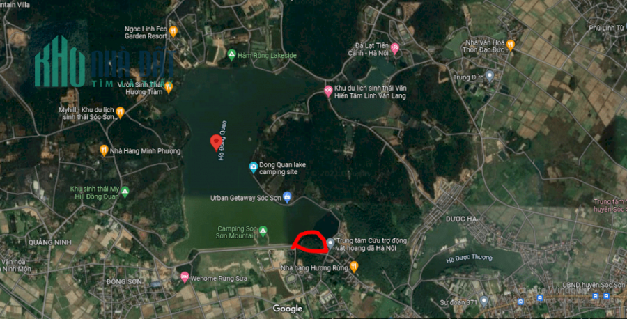 cần bán mảnh đất 2000m2 có 800m2 thổ cư tại mặt hồ Đồng Quan thị trấn Sóc Sơn Hà Nội