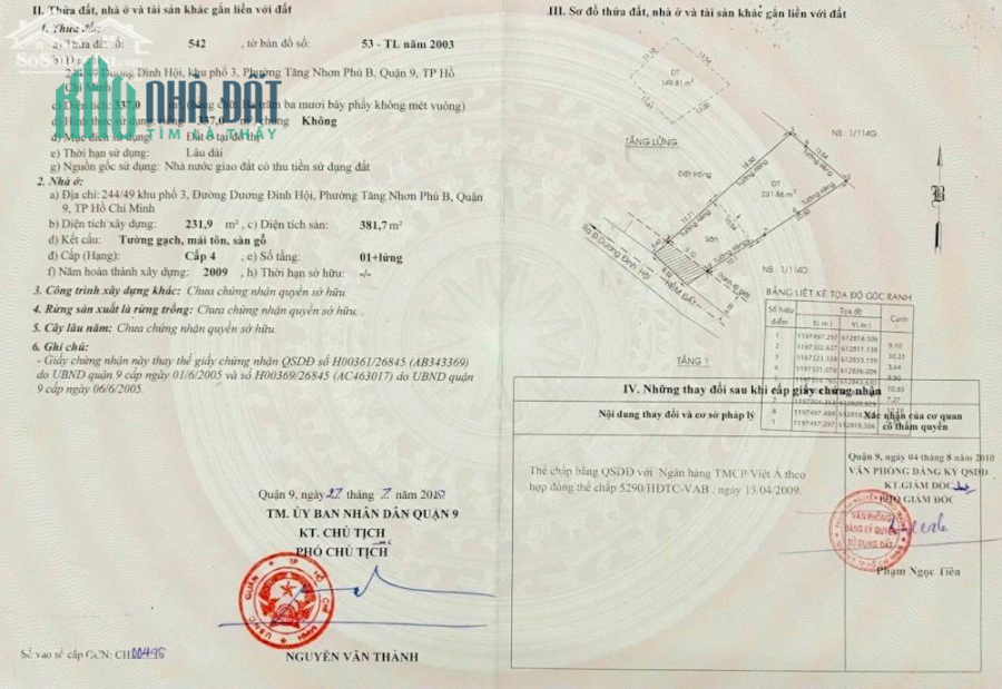 Cần bán nhà xưởng 2 MT đường Dương Đình Hội, Quận 9