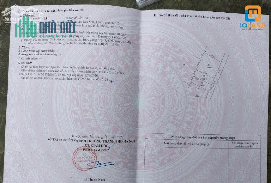 Bán Siêu phẩm gần chợ Thanh Trí-Minh Phú-Sóc Sơn.Đường ô tô rộng 4,5M. Đất sổ hồng. LH:0969922805