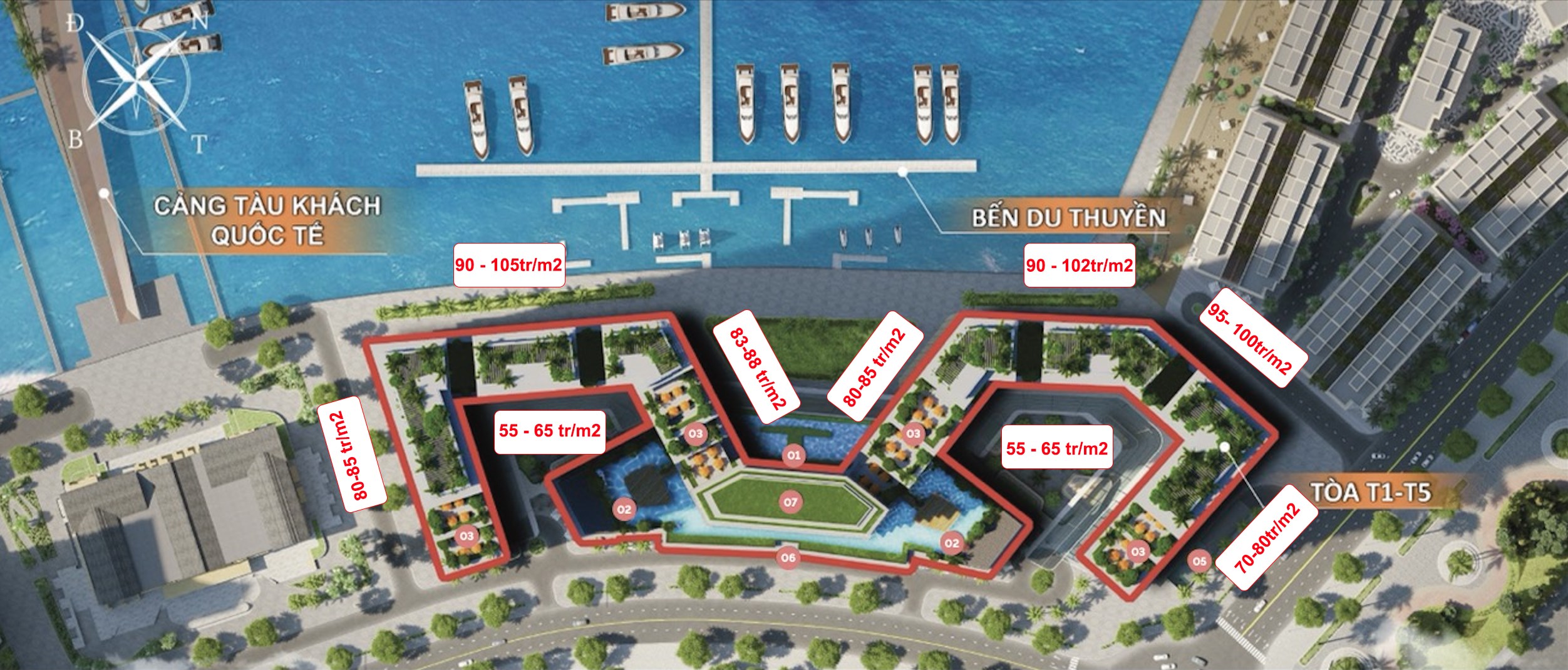 Căn độc quyền 2PN view thương cảng quốc tế, vịnh di sản - Sun Grand Marina Town