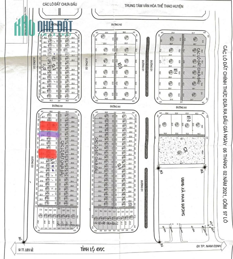 Bán đất Nam Trực, Nam Định đối diện UBND xã Nam Dương, tiện ích đầy đủ khu dân trí cao, kinh doanh.