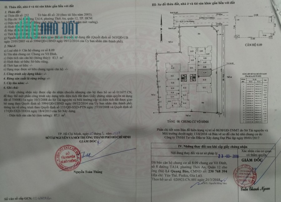 Cần bán GẤP căn Chung cư Võ Đình 90m2, Quận 12, HCM, giá tốt