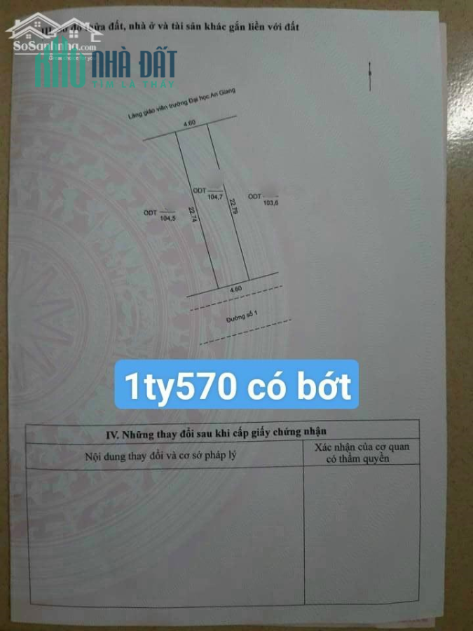 Bán nền Làng Giáo Viên cũ, P.Mỹ Hòa, Long Xuyên, An Giang.