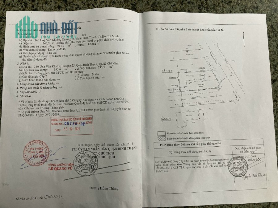 Bán Nhà số 340 Ung Văn Khiêm, P25, Q.Bình Thạnh, 243,9m2, SHR, 80tỷ. Lh: 0971015701, 0938046954