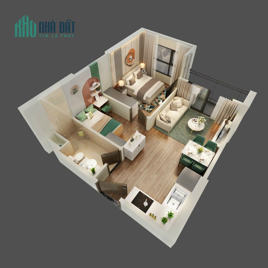 Căn 1PN+ 1 dự án Vinhome Smart City 