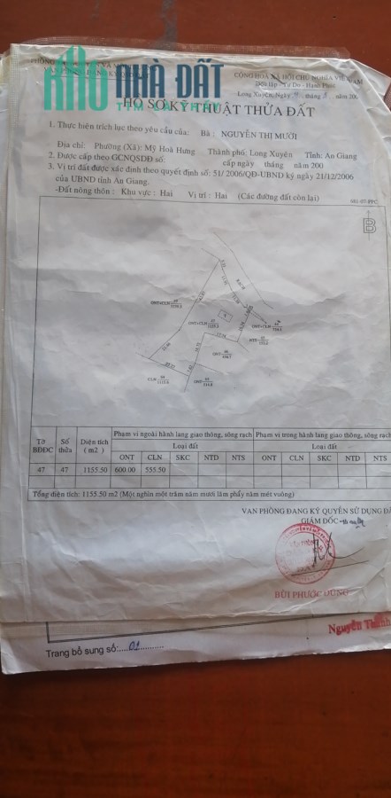 Chính chủ bán nhanh lô đất trước tết tại Xã Mỹ Hòa Hưng, Long Xuyên, Giá tốt