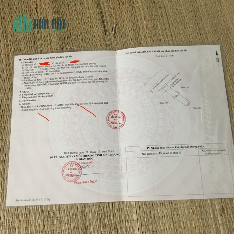 Chính chủ bán Gấp lô đất thổ cư tại Phường An Phú , Thuận An , BD , Giá tốt