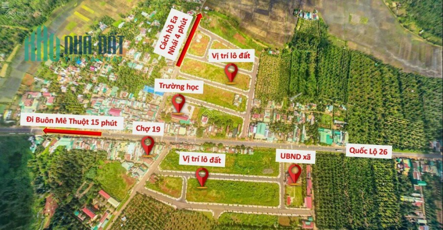 Bán đất thổ cư khu vực Km19 huyện Krông Pắc, Kề hồ Ea Nhái