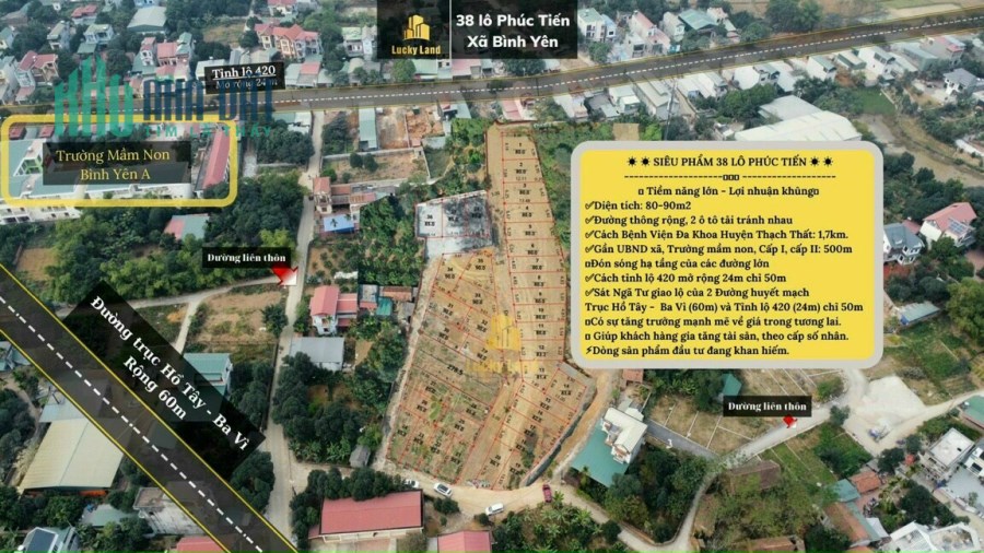 Bán đất nền Phúc Tiến xã Bình Yên vị trí đẹp tiềm năng