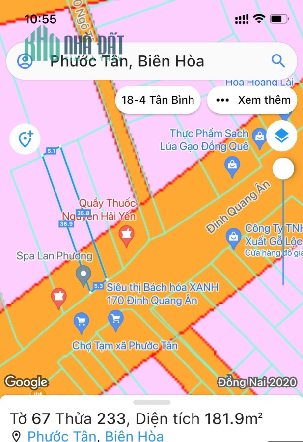 Cần bán nhà mặt tiền đường Đinh Quang Ân, Phước Tân, Biên Hoà
