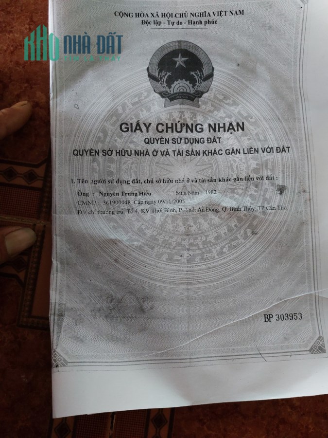 Chính chủ cần bán đất Mặt tiền Quận Bình Thủy, TP Cần Thơ, giá tốt